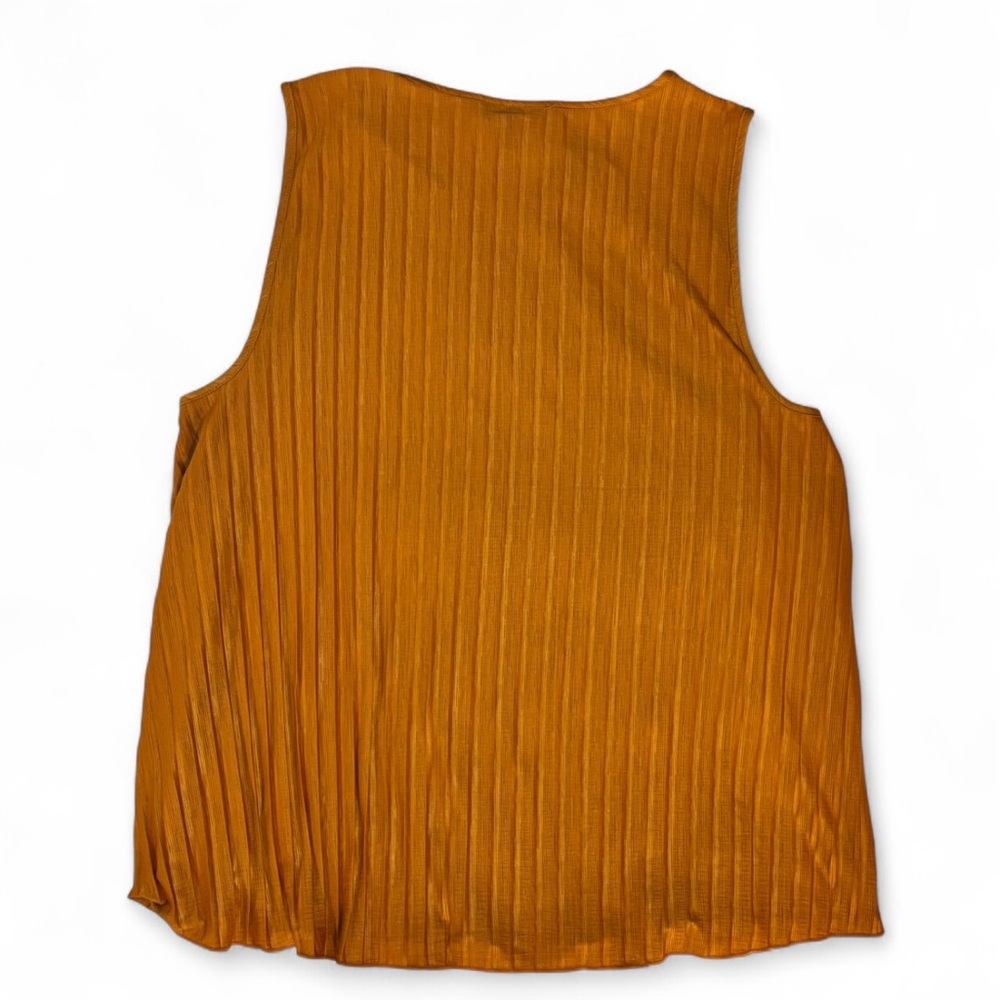 NWT Alfani Extra Large Rust Orange Layered Tank Top Pleated - Picture 4 of 5